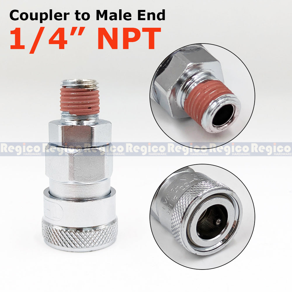 THB Coupler Type Adapter 1/4" | Male Female Hose Plug | Pneumatic Air Quick Coupler Fitting Adapter Reducer Fitting