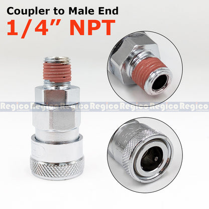 THB Coupler Type Adapter 1/4" | Male Female Hose Plug | Pneumatic Air Quick Coupler Fitting Adapter Reducer Fitting