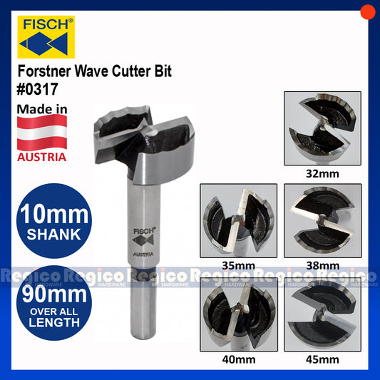 Fisch Tools Medium Sizes Forstner Wave Cutter Wood Bit 32mm 35mm 38mm 40mm 45mm