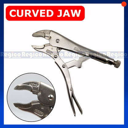 Showa 250mm Lock Jaw Pliers with Wire Cutting Straight Curved