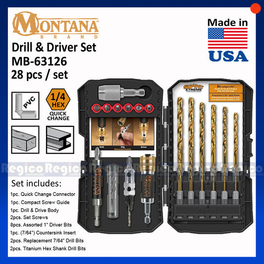 Montana MB-63126 28pcs. set Countersink Screw Drill Driver Bit Set
