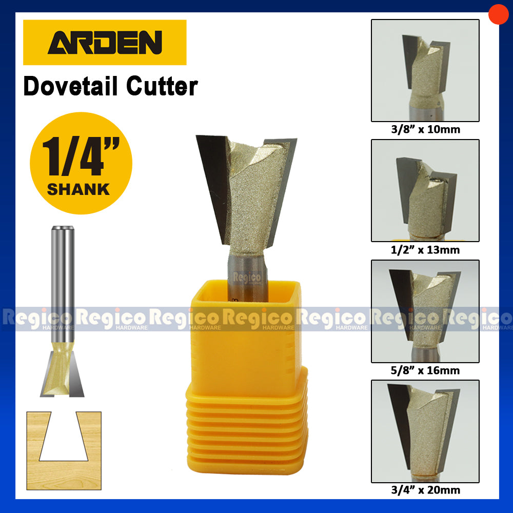 ARDEN 1/4  Shank Dovetail Cutter Router Bit #0306