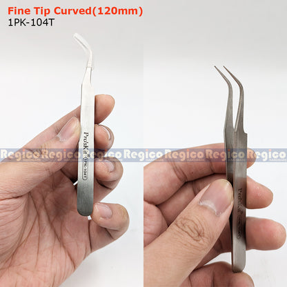 Pro'sKit Precision Tweezers | Fine Tip Straight Curved Tweezers | Electronics SMD Jewelry Tweezers | 1PK-102T 104T 105T