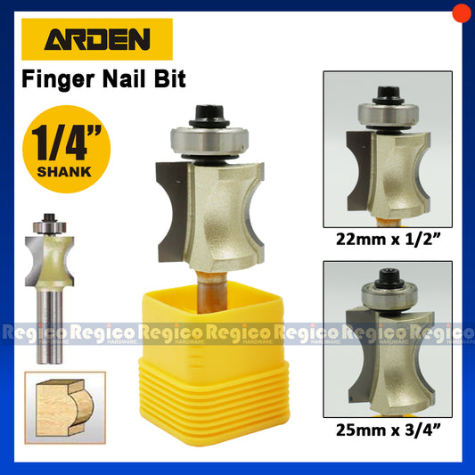 ARDEN 1/4 Shank Finger Nail Router Bit #0604