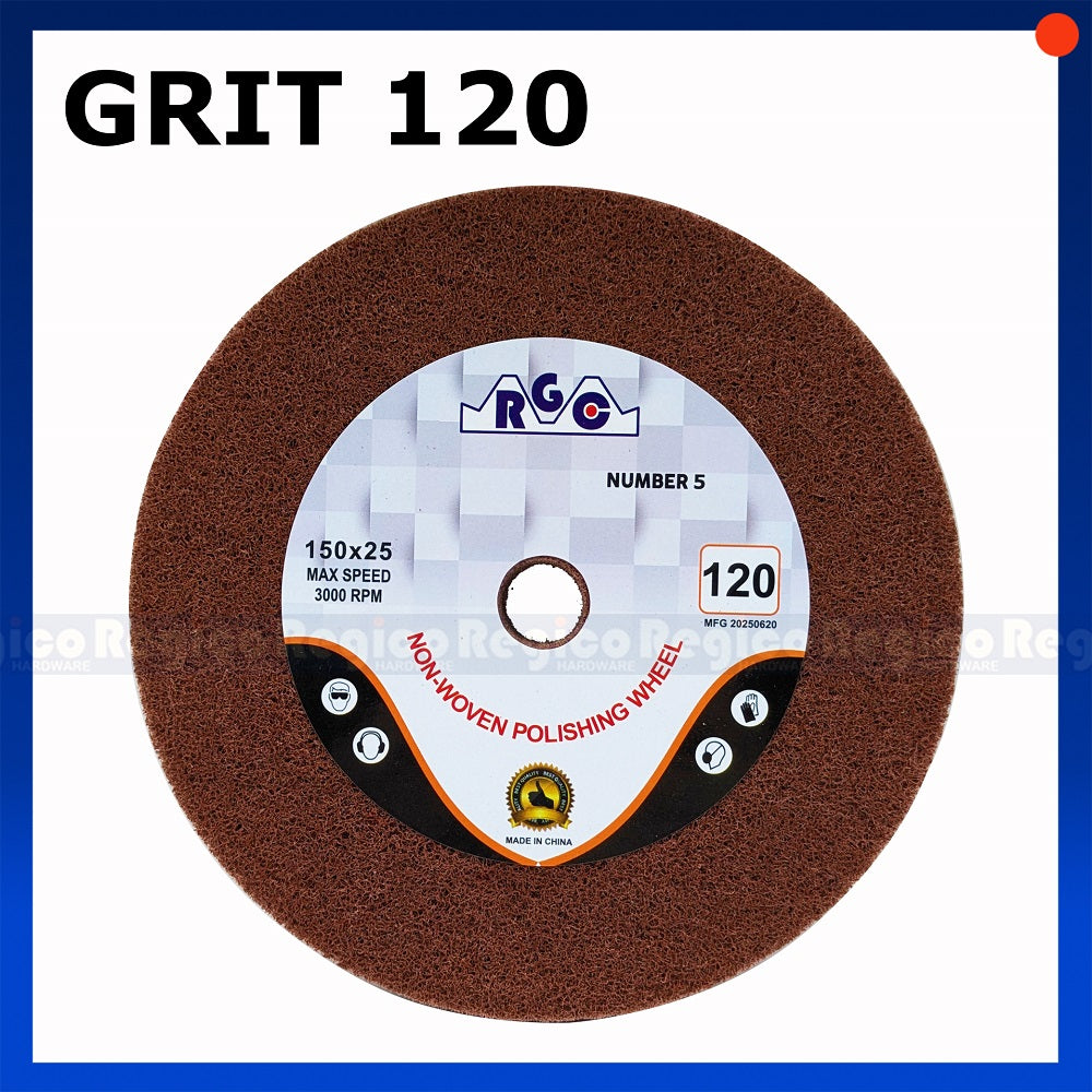 RGC  5" 150mm Polishing Wheel Non Woven Grit 80 120 240 G80 G120 G240