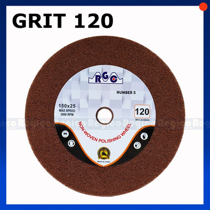 RGC  5" 150mm Polishing Wheel Non Woven Grit 80 120 240 G80 G120 G240