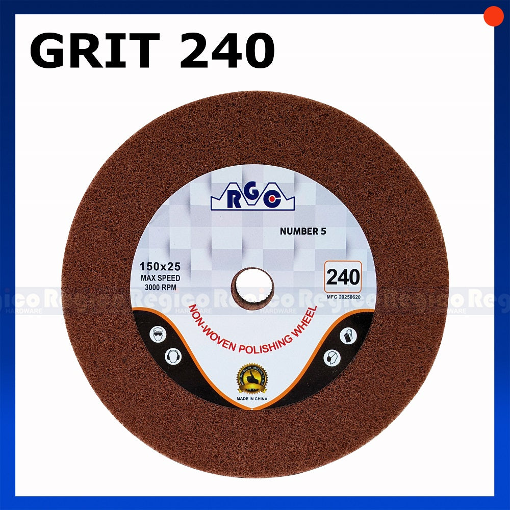 RGC  5" 150mm Polishing Wheel Non Woven Grit 80 120 240 G80 G120 G240