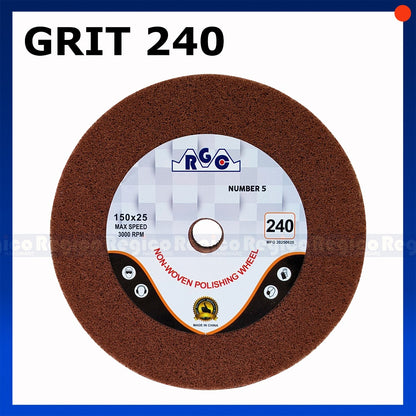 RGC  5" 150mm Polishing Wheel Non Woven Grit 80 120 240 G80 G120 G240