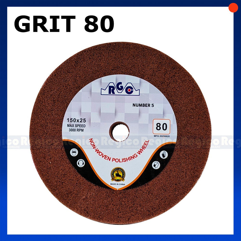 RGC  5" 150mm Polishing Wheel Non Woven Grit 80 120 240 G80 G120 G240