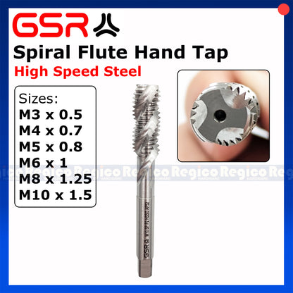 GSR Metric High Speed Steel Spiral Flute Machine Tap for blind hole