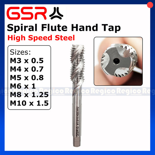 GSR Metric High Speed Steel Spiral Flute Machine Tap for blind hole