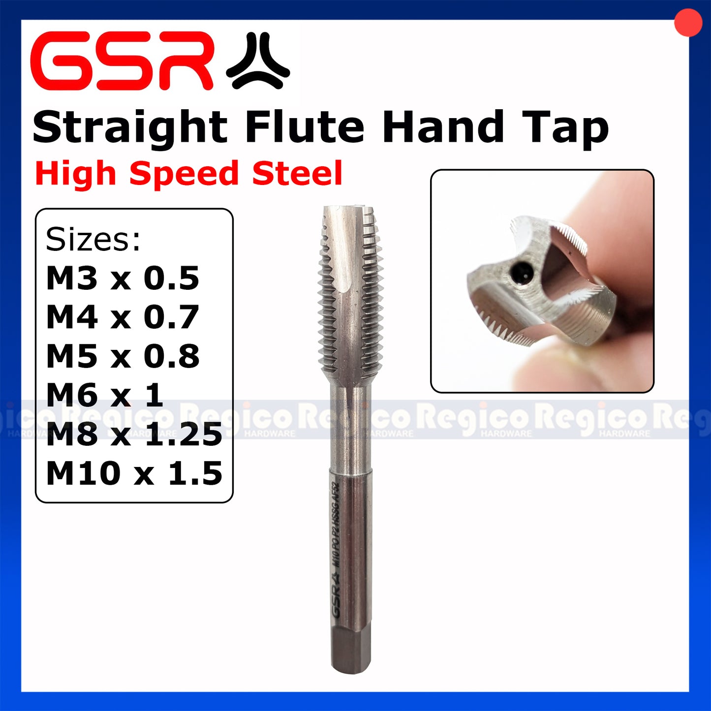 GSR Metric High Speed Steel Machine Tap Spiral Point for Thru Hole