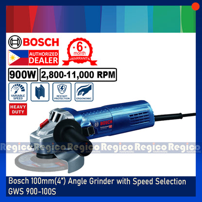 BOSCH GWS 900-100S 100mm 4" 900w Angle Grinder with Back Switch Bosch Blue Line