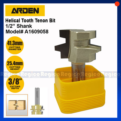 ARDEN #1609 1/2 Shank Helical Tooth Tenon Bit