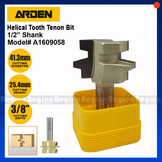 ARDEN #1609 1/2 Shank Helical Tooth Tenon Bit