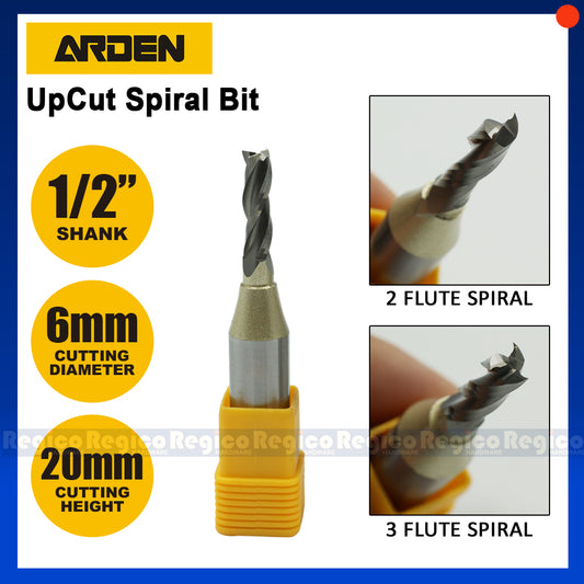 ARDEN 1/2 Shank UpCut Spiral Bit Router Bit #2003 #2002