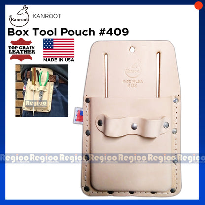 Kanroot Made in USA Top Grain lLeather Box Shaped Tool Pouch 409