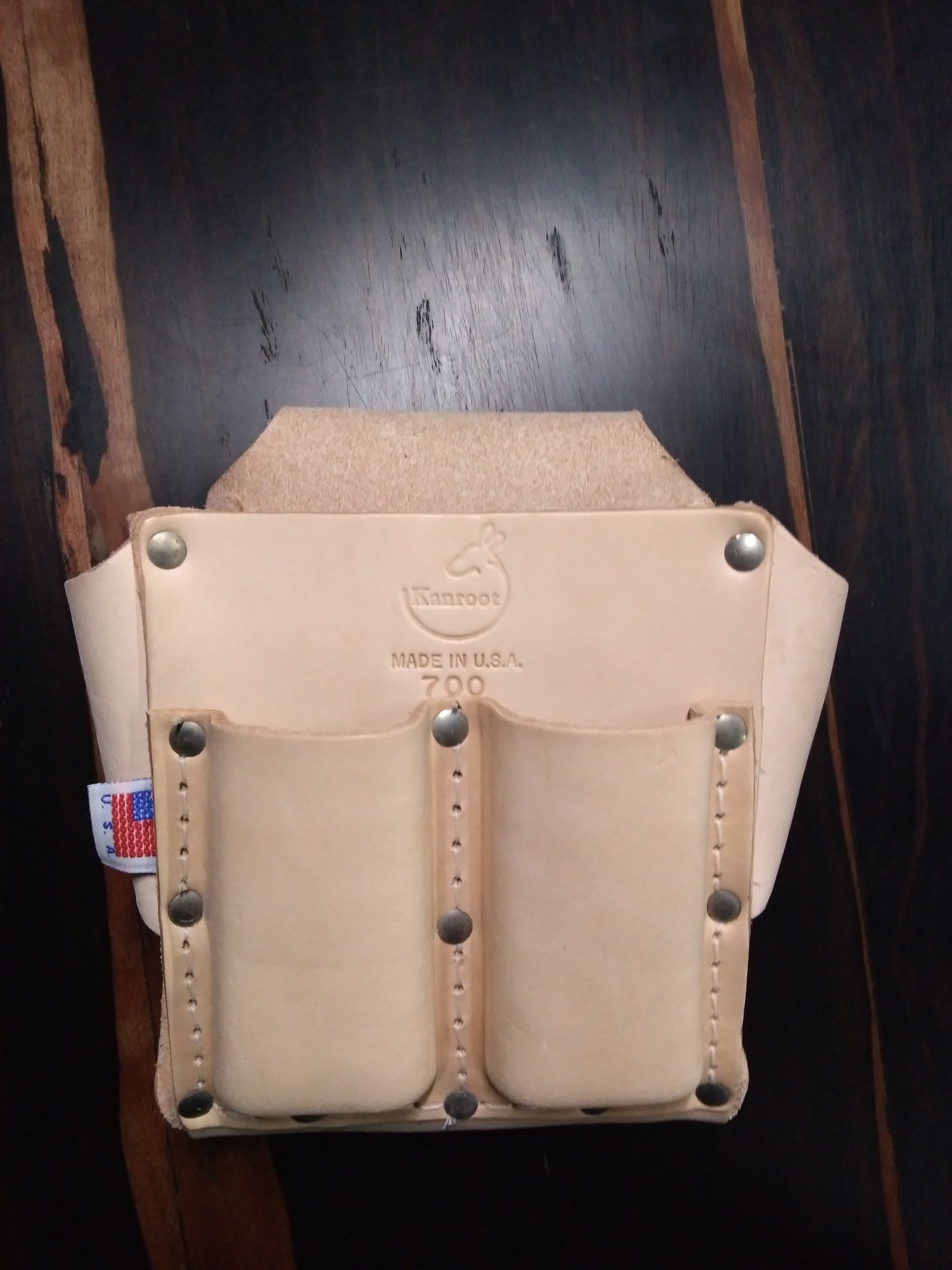 Kanroot Made in USA Top Grain Leather Five 5 Pocket Tool Pouch 700