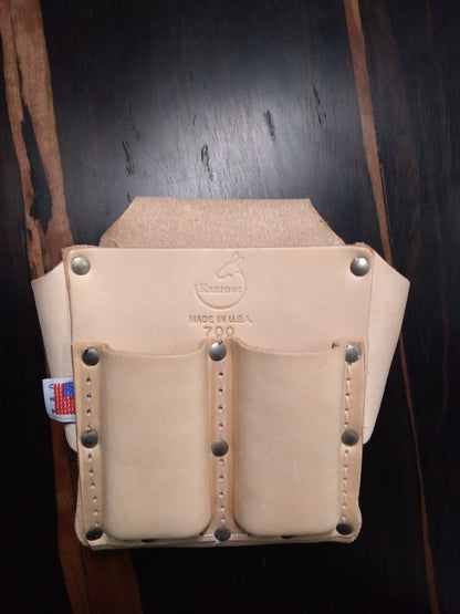Kanroot Made in USA Top Grain Leather Five 5 Pocket Tool Pouch 700
