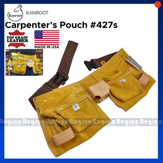 Kanroot Made in USA Leather Carpenter's Apron Tool Pouch Belt 427S