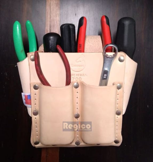 Kanroot Made in USA Top Grain Leather Five 5 Pocket Tool Pouch 700
