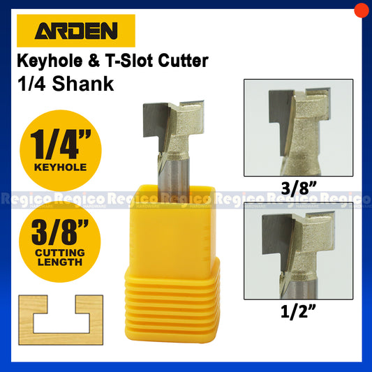 ARDEN 1/4  Shank Keyhole T-Slot T-Track Tenon Cutter Router Bit for Woodworking #1603