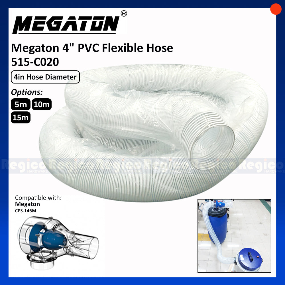 Megaton Taiwan made 4" PVC Flexible Hose for Dust Cyclone Extractor Separator 515-C020