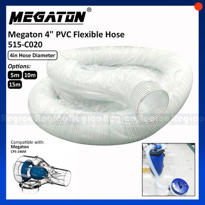 Megaton Taiwan made 4" PVC Flexible Hose for Dust Cyclone Extractor Separator 515-C020