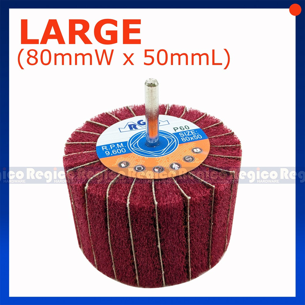 RGC Grit 60 Non-Woven Flap Wheel with Shank for Electric Cordless Hand Drill