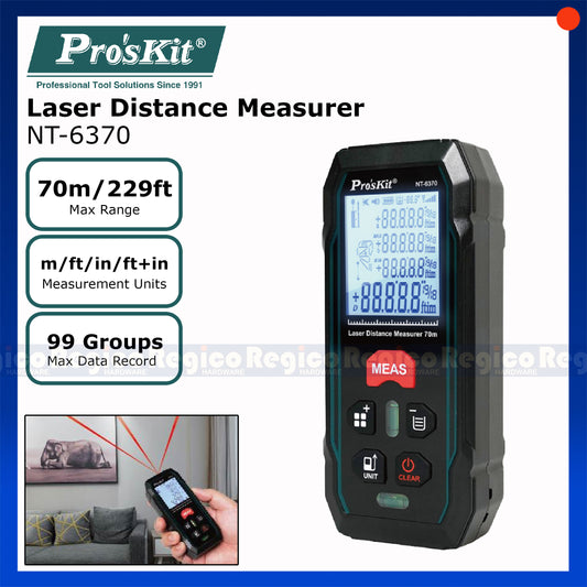 Proskit 70m Laser Range Finder Distance Measure Measuring Tool NT-6370