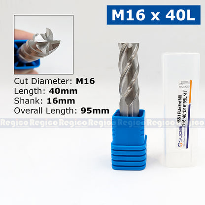 SUPAL HSS 4 Flute End Mill Cutter for Metal | 4F High Speed Steel Milling Cutter | CNC Milling Machin