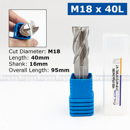 SUPAL HSS 4 Flute End Mill Cutter for Metal | 4F High Speed Steel Milling Cutter | CNC Milling Machin