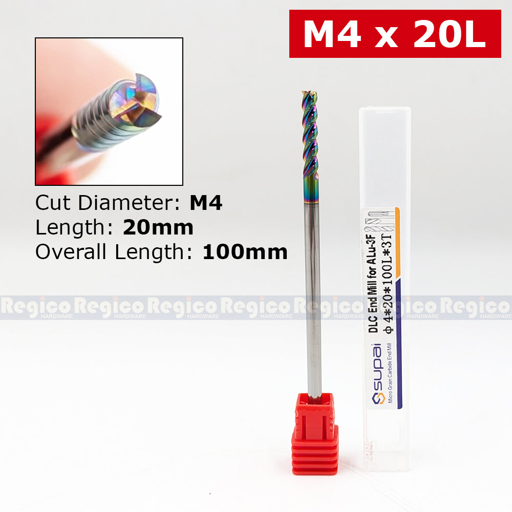 SUPAL DLC Coated End Mill for Aluminum | Carbide CNC Milling Cutter