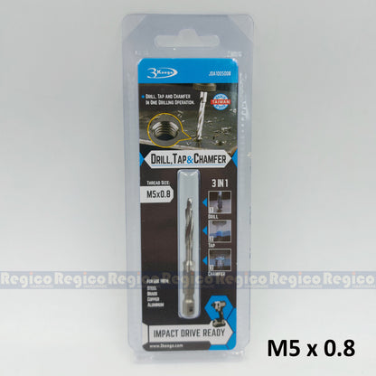 3KEEGO 3-in-1 Metric Spiral Flute Drill Tap and Chamfer Bit