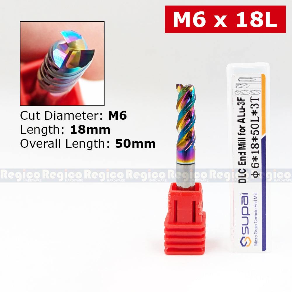 SUPAL DLC Coated End Mill for Aluminum | Carbide CNC Milling Cutter