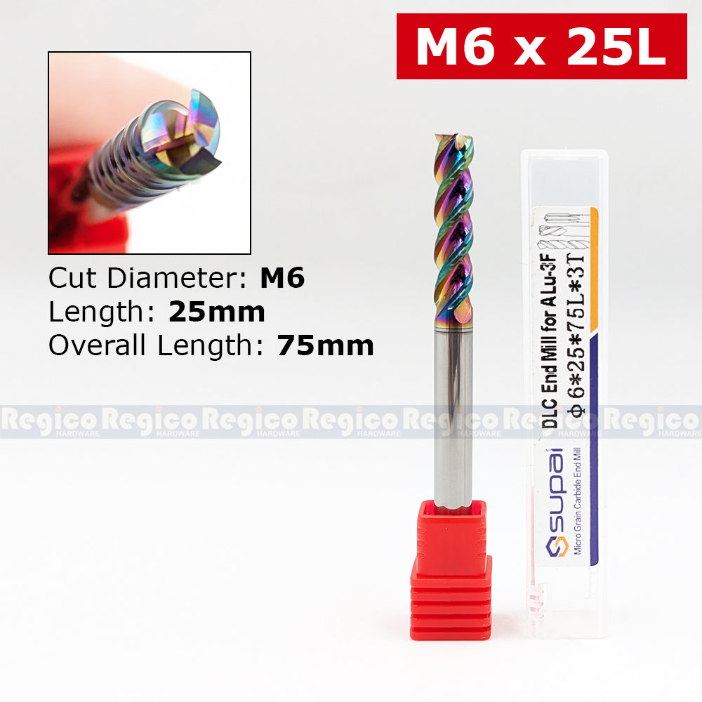 SUPAL DLC Coated End Mill for Aluminum | Carbide CNC Milling Cutter