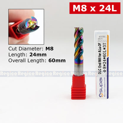 SUPAL DLC Coated End Mill for Aluminum | Carbide CNC Milling Cutter