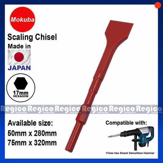 MOKUBA Scaling Flat Chisel Made in Japan 17mm Hexagon Shank