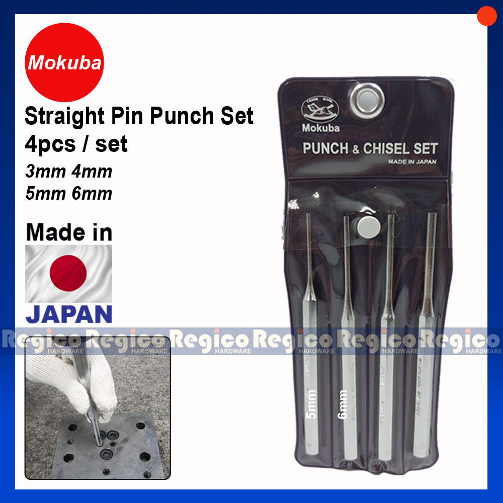 MOKUBA 150mm Japanese Straight Pin Punch Set