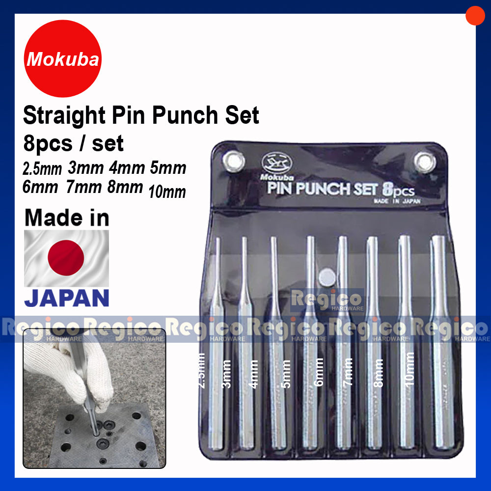 MOKUBA 150mm Japanese Straight Pin Punch Set