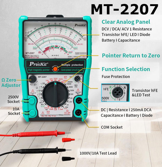 Proskit Analog Multi Meter Tester Multimeter Multitester Voltmeter Ammeter MT-2208 MT-2207