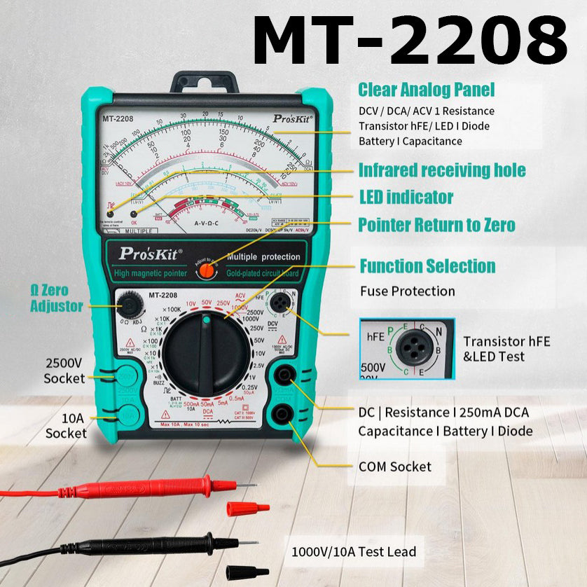Proskit Analog Multi Meter Tester Multimeter Multitester Voltmeter Ammeter MT-2208 MT-2207