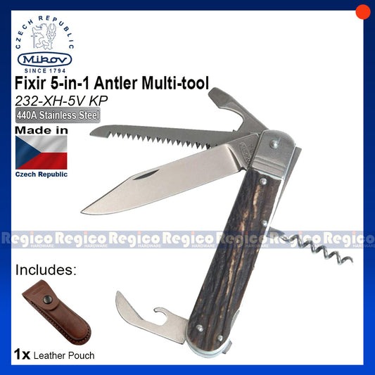 Mikov Czech Republic Made Fixir Faux Antler Pocket Multitool Swiss Army Knife