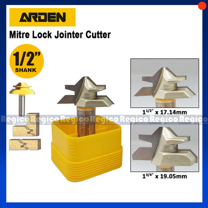 ARDEN 1/2" Shank 45 Degree Cabinet Bit Mitre Lock Jointer Cutter  Router Bit for Woodworking #0308