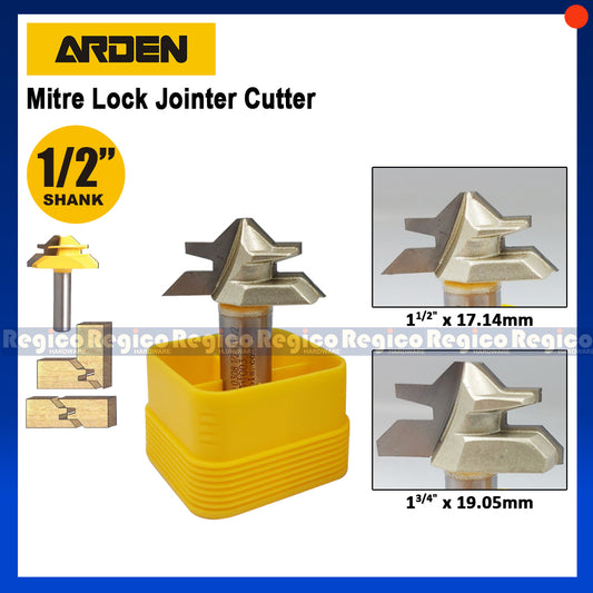 ARDEN 1/2" Shank 45 Degree Cabinet Bit Mitre Lock Jointer Cutter  Router Bit for Woodworking #0308