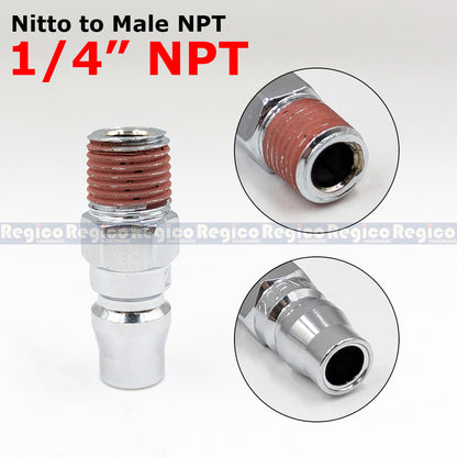 THB Nitto Type Adapter 1/4" | Male Female Hose Plug | Pneumatic Air Quick Coupler Fitting Adapter Reducer Fitting