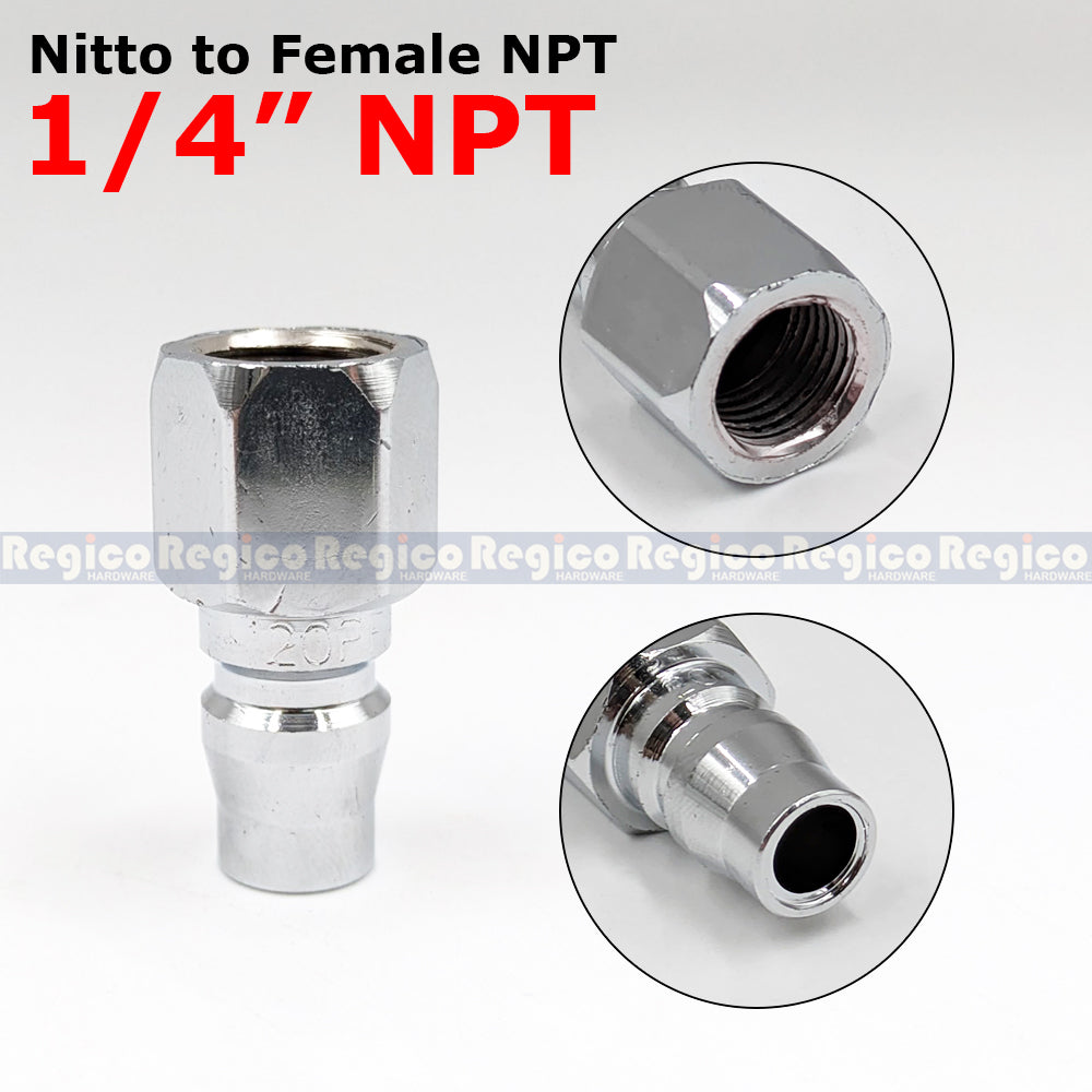 THB Nitto Type Adapter 1/4" | Male Female Hose Plug | Pneumatic Air Quick Coupler Fitting Adapter Reducer Fitting