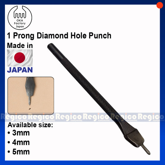 Oka (3mm-5mm) 1 Pronged Pointed Chisel Diamond Hole Punch for Leatherworking Leather Craft Tools