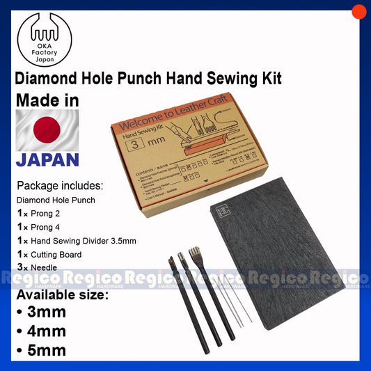 Oka Diamond Hole Punch Set Hand Sewing Kit Made in Japan Leather craft Leatherwork Set