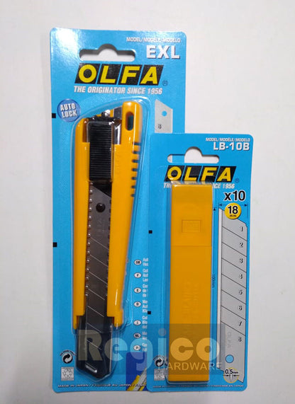 OLFA Cutter with Auto-locking feature (EXL) and spare blade(LB-10B)